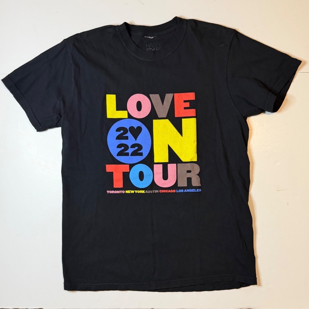 Harry Styles T-Shirt Love On Tour 2022 Concert Size Medium Black Tee